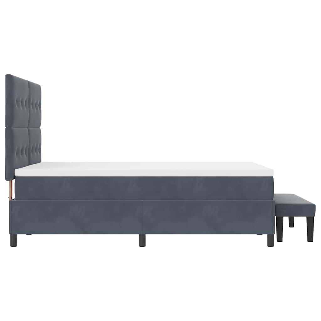 Krevet s opruga kutije Tamno siva 200 x 160 cm Baršun