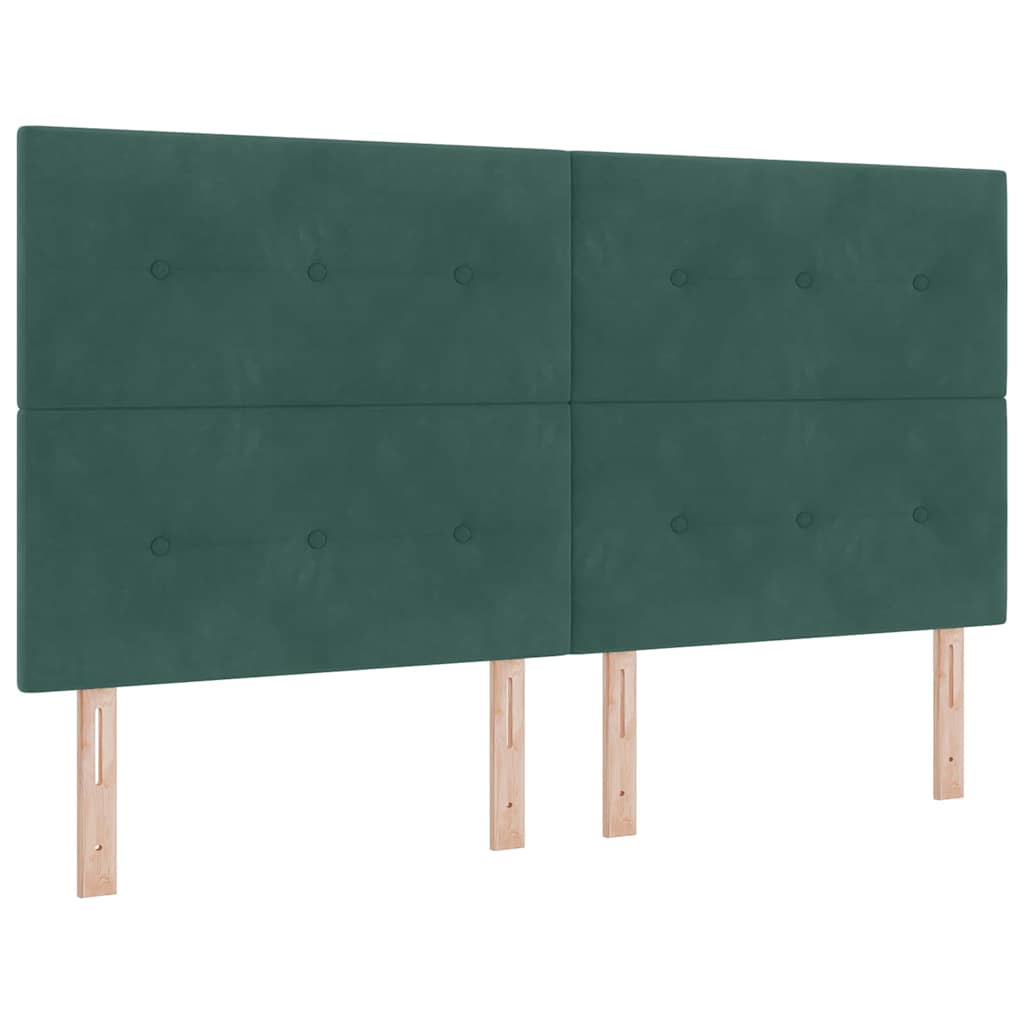 Krevet s opruga kutije Tamnozelena 200 x 180 cm Baršun