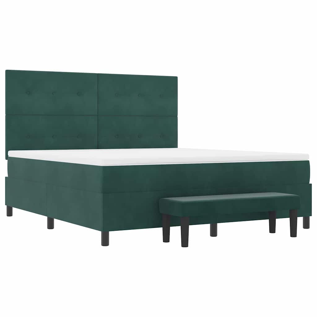 Krevet s opruga kutije Tamnozelena 200 x 180 cm Baršun