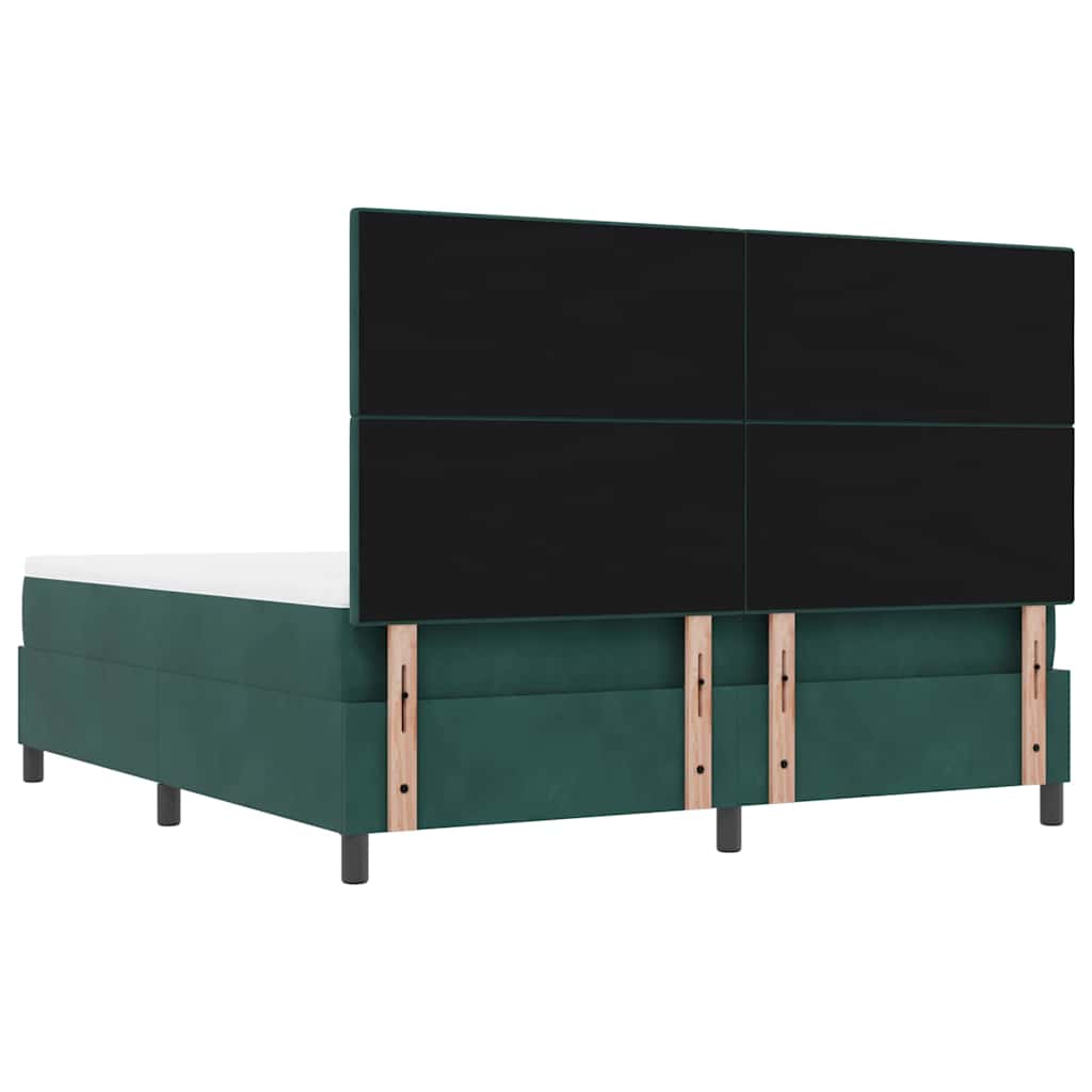 Krevet s opruga kutije Tamnozelena 200 x 180 cm Baršun