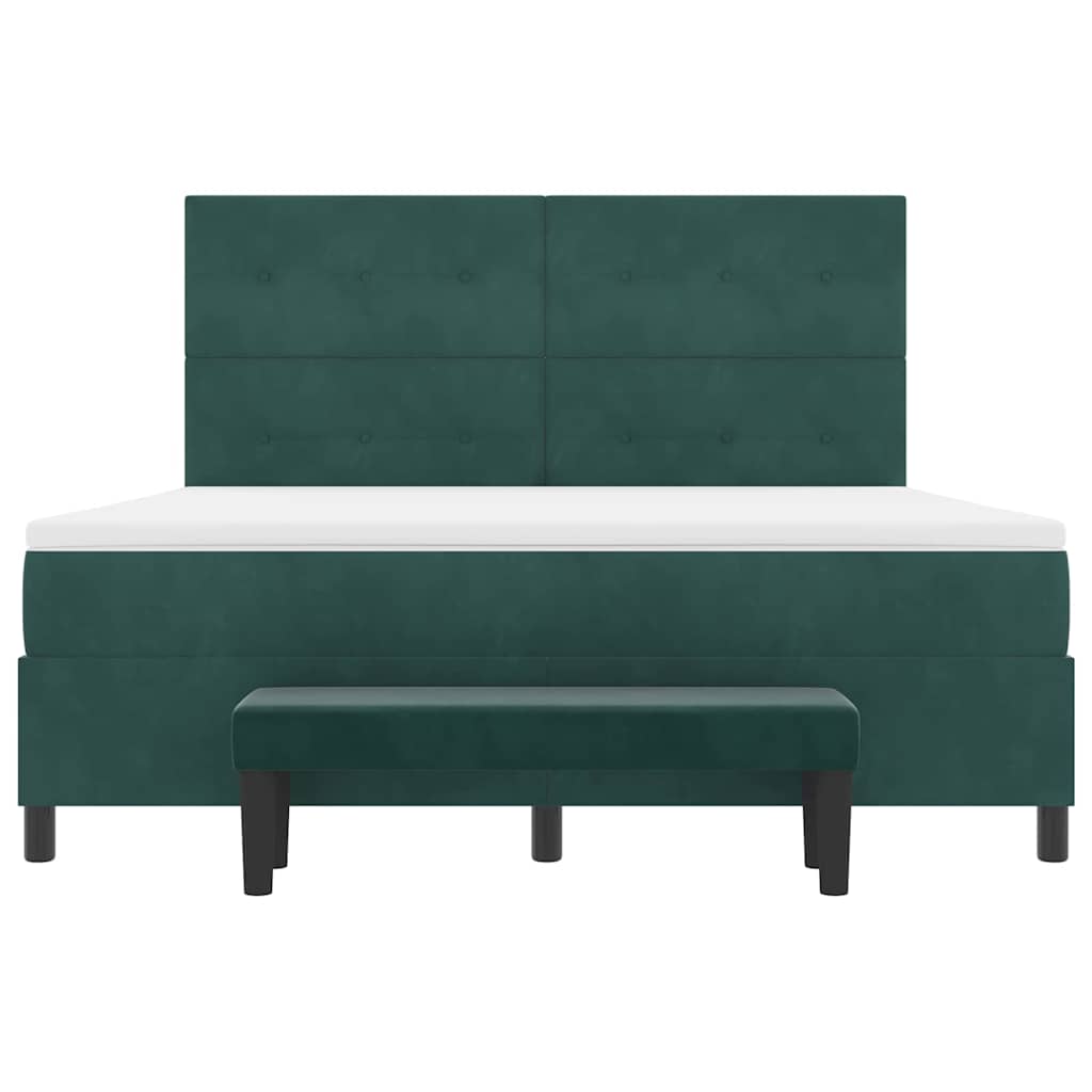 Krevet s opruga kutije Tamnozelena 200 x 180 cm Baršun