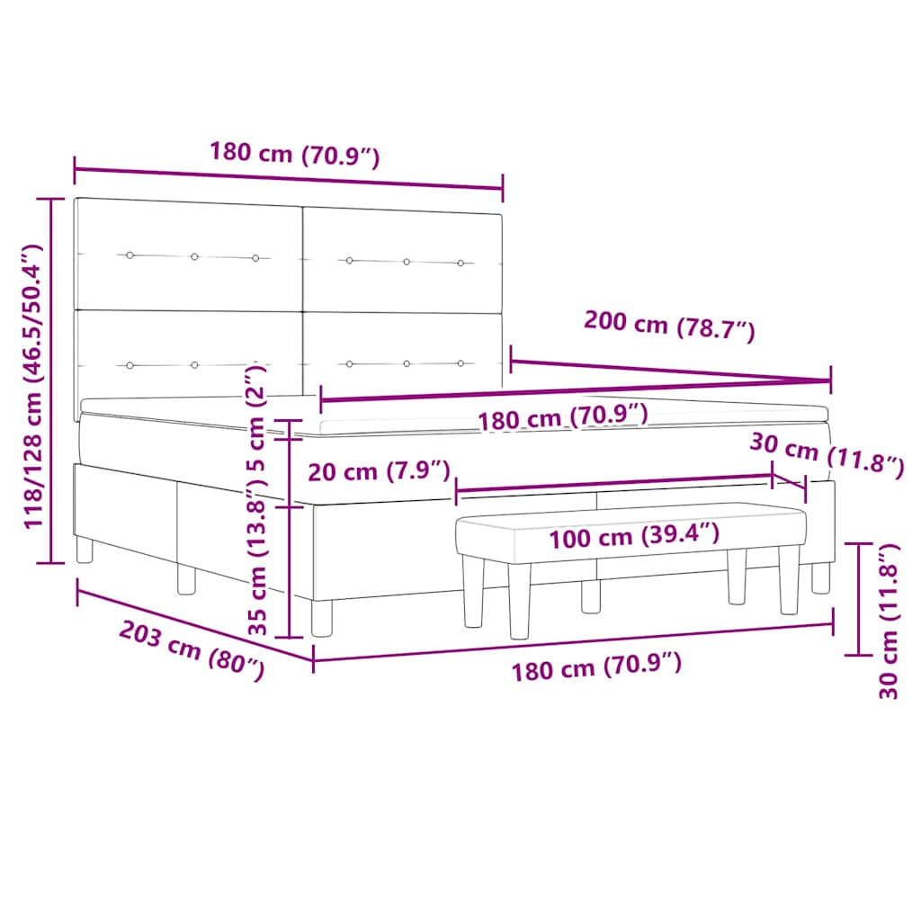 Krevet s opruga kutije Tamnozelena 200 x 180 cm Baršun