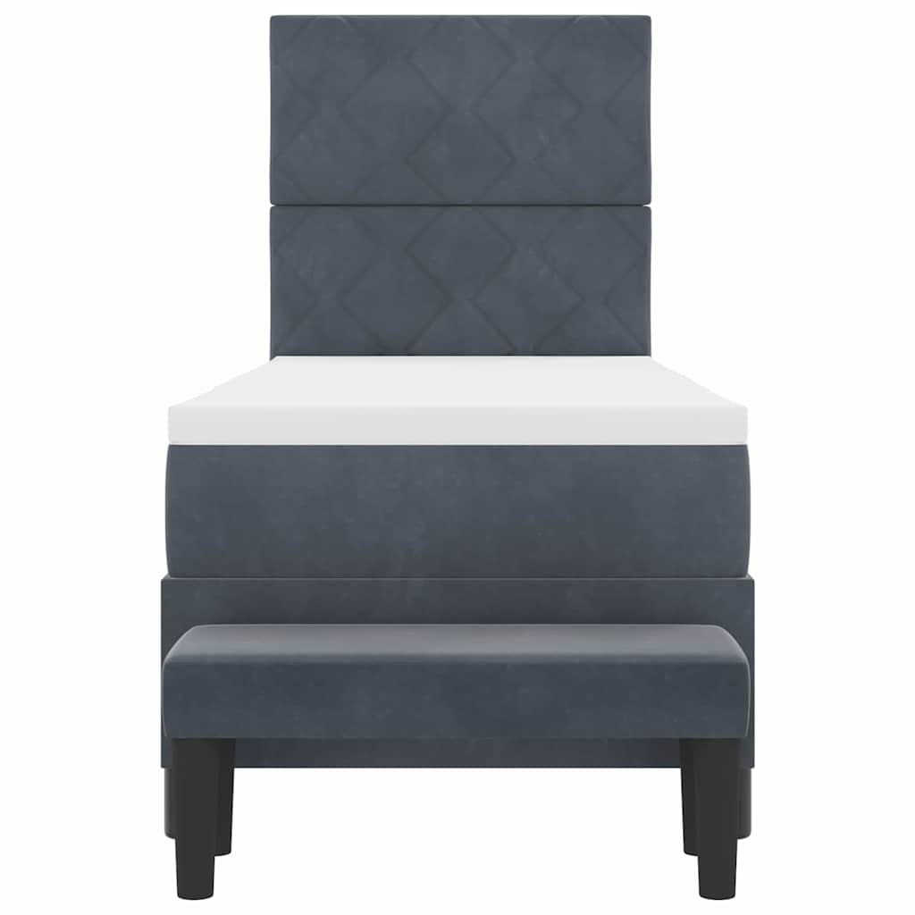 Krevet s opruga kutije Tamno siva 200 x 80 cm Baršun