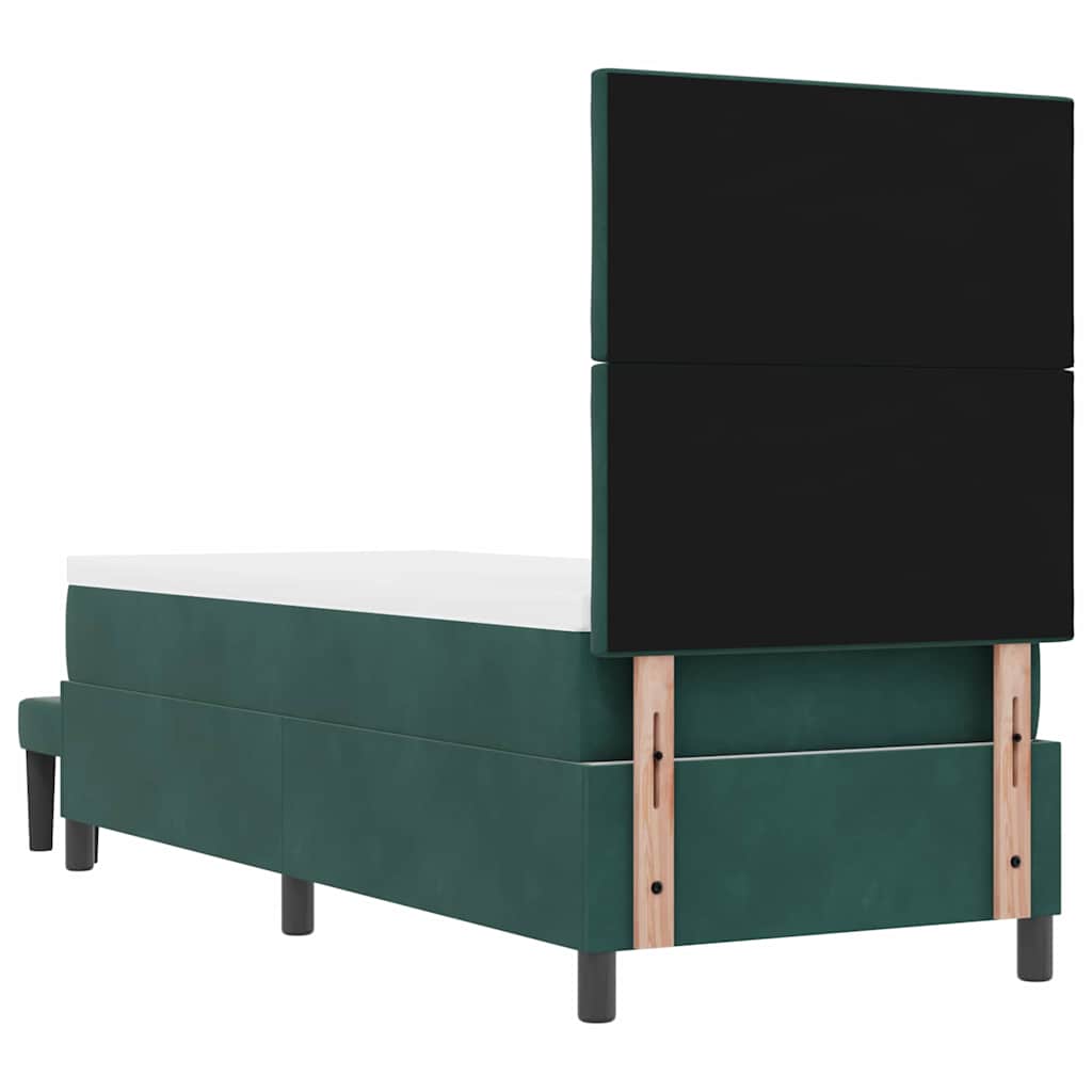 Krevet s opruga kutije Tamnozelena 200 x 80 cm Baršun