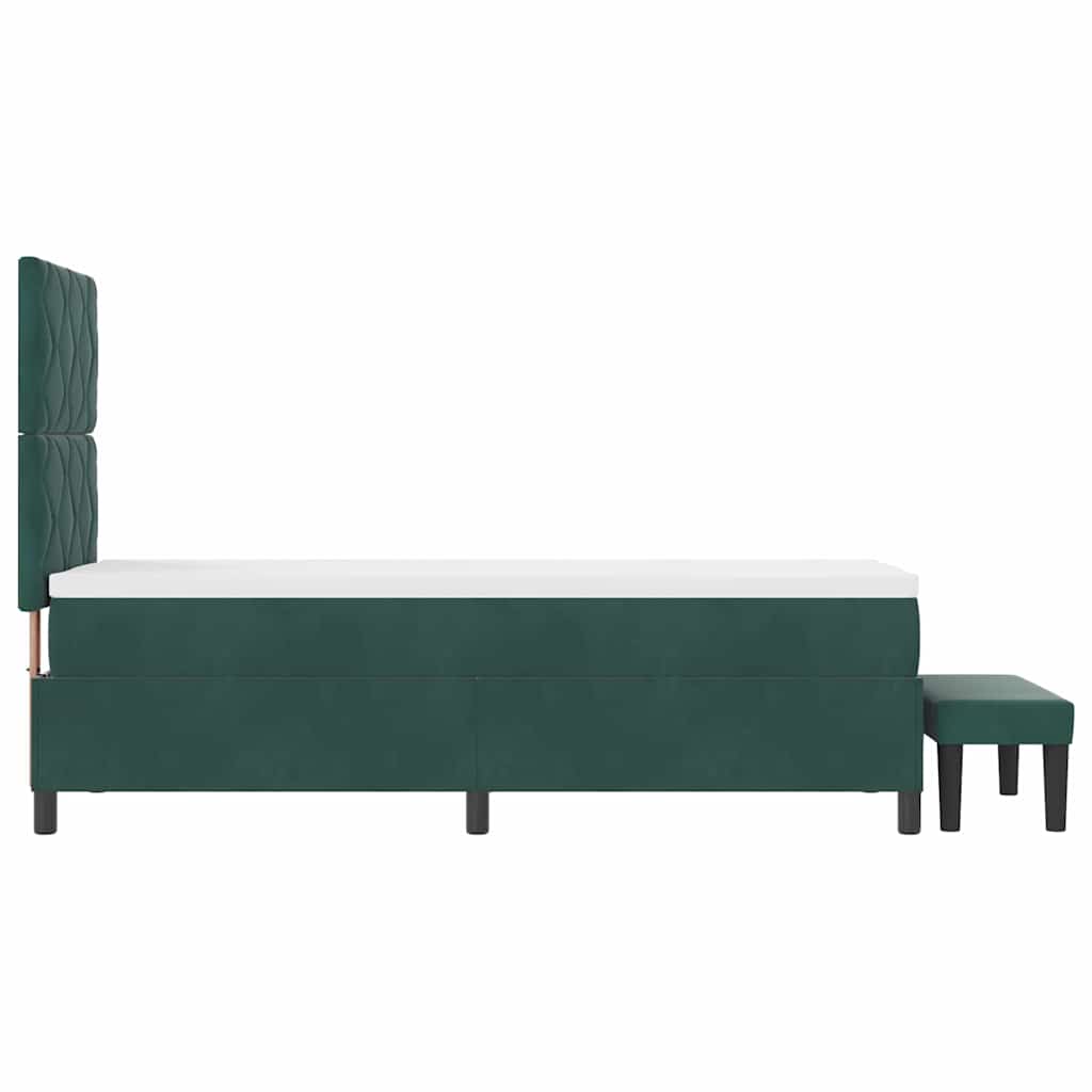 Krevet s opruga kutije Tamnozelena 200 x 80 cm Baršun