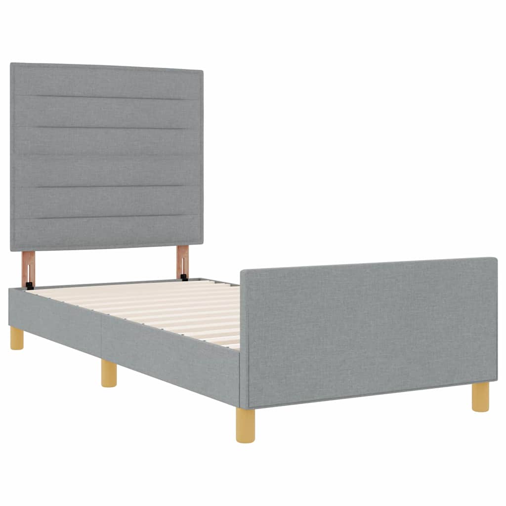 Krevetna konstrukcija Svjetlosiva 80 x 200 cm tkanina