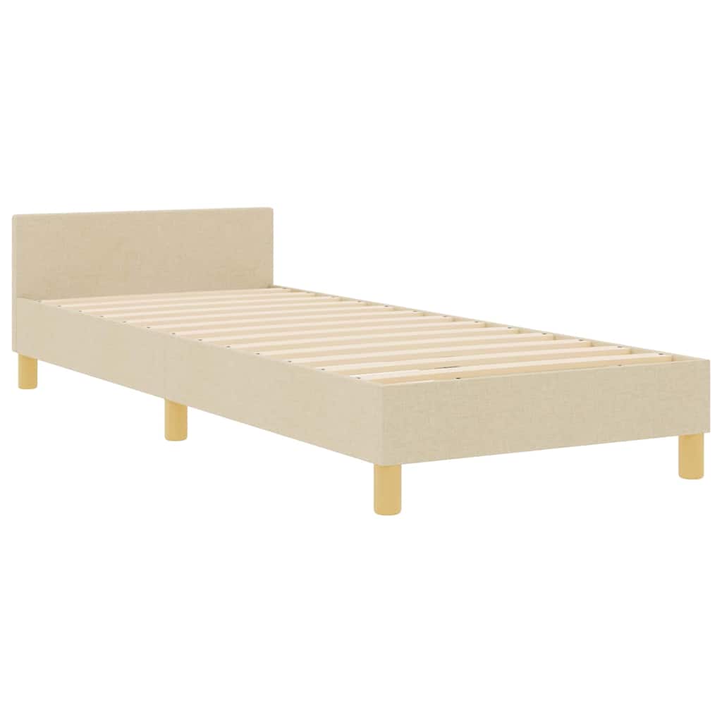 Krevetna konstrukcija s uzglavljem Krema 80 x 200 cm tkanina