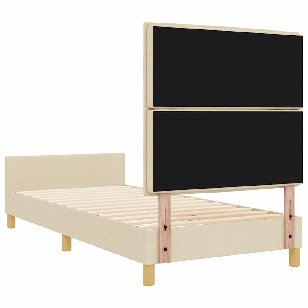 Krevetna konstrukcija s uzglavljem Krema 80 x 200 cm tkanina
