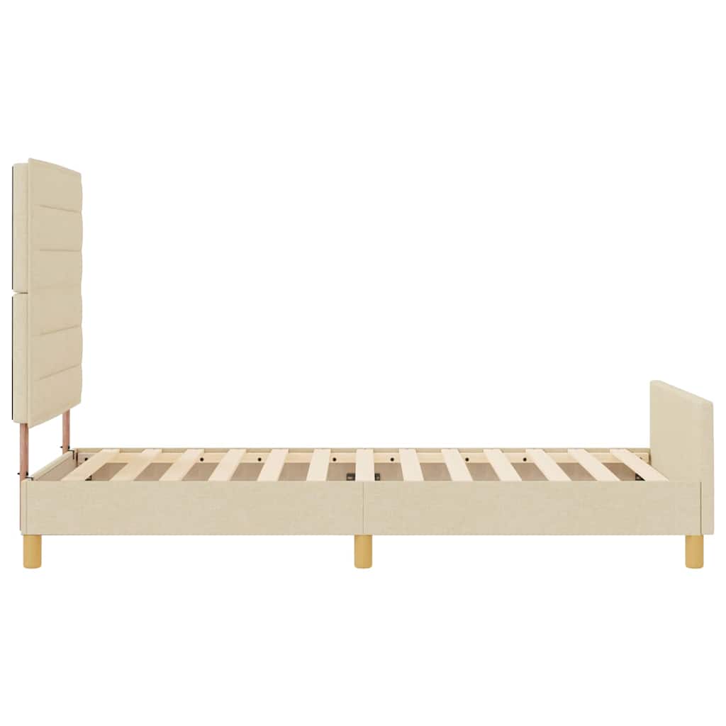 Krevetna konstrukcija s uzglavljem Krema 90 x 190 cm tkanina