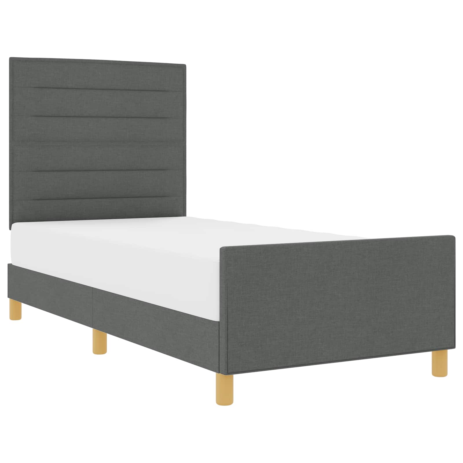Krevetna konstrukcija Tamno siva 90 x 200 cm tkanina