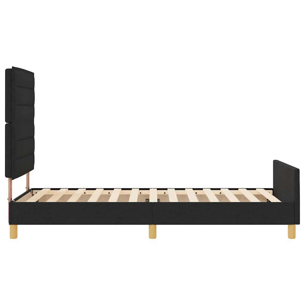 Krevetna konstrukcija s uzglavljem Crna 90 x 200 cm tkanina