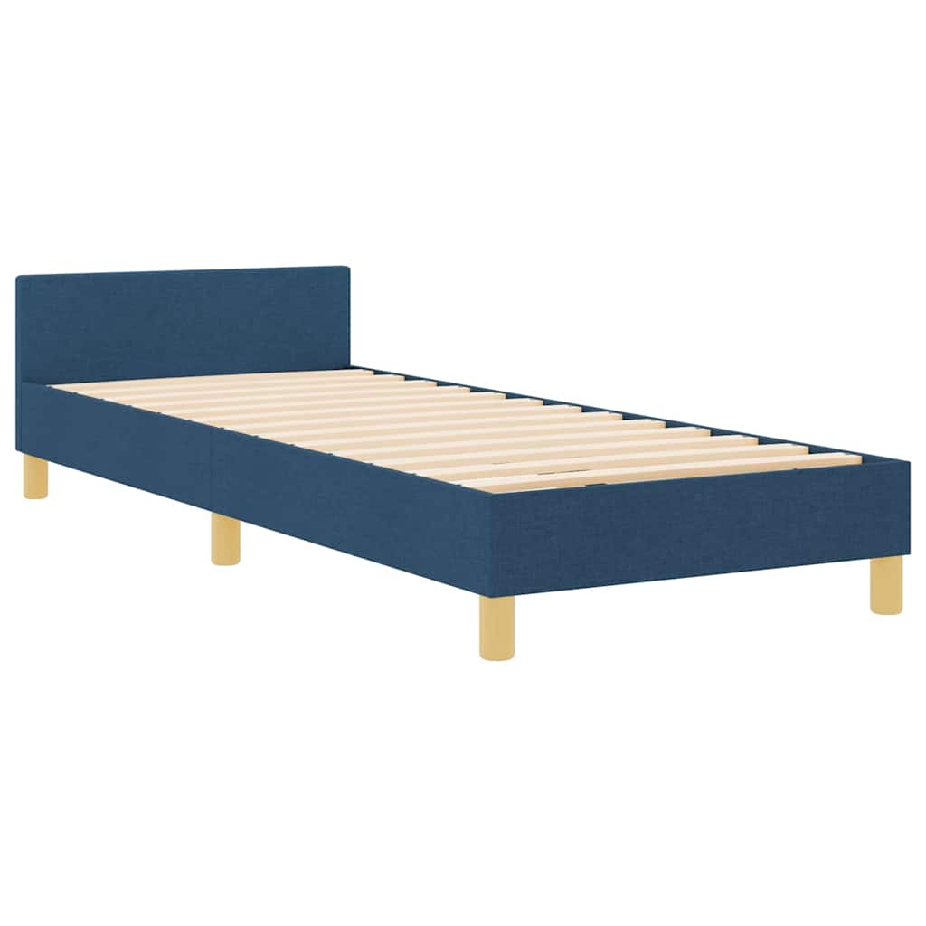 Krevetna konstrukcija s uzglavljem Plava 90 x 200 cm tkanina