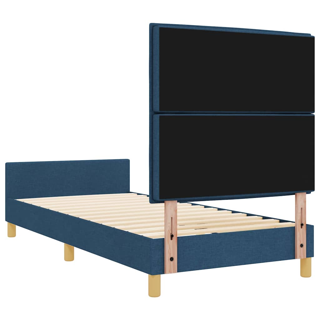 Krevetna konstrukcija s uzglavljem Plava 90 x 200 cm tkanina