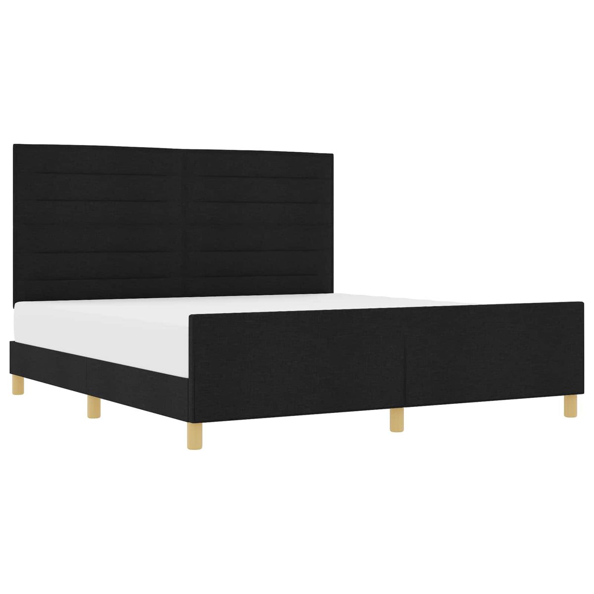 Krevetna konstrukcija s uzglavljem Crna 180 x 200 cm tkanina