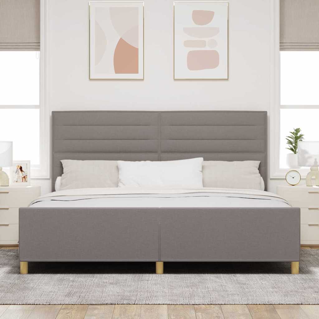 Krevetna konstrukcija Sivo-smeđa 200 x 200 cm tkanina