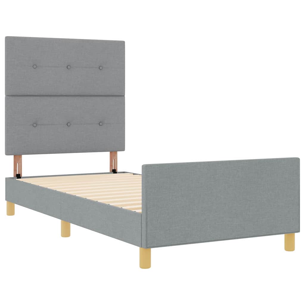 Krevetna konstrukcija Svjetlosiva 80 x 200 cm tkanina