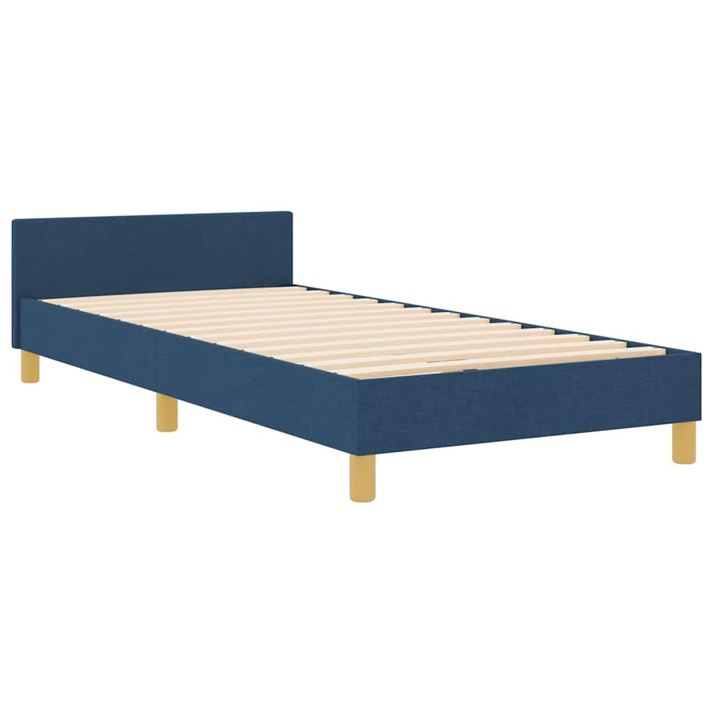 Krevetna konstrukcija s uzglavljem Plava 80 x 200 cm tkanina