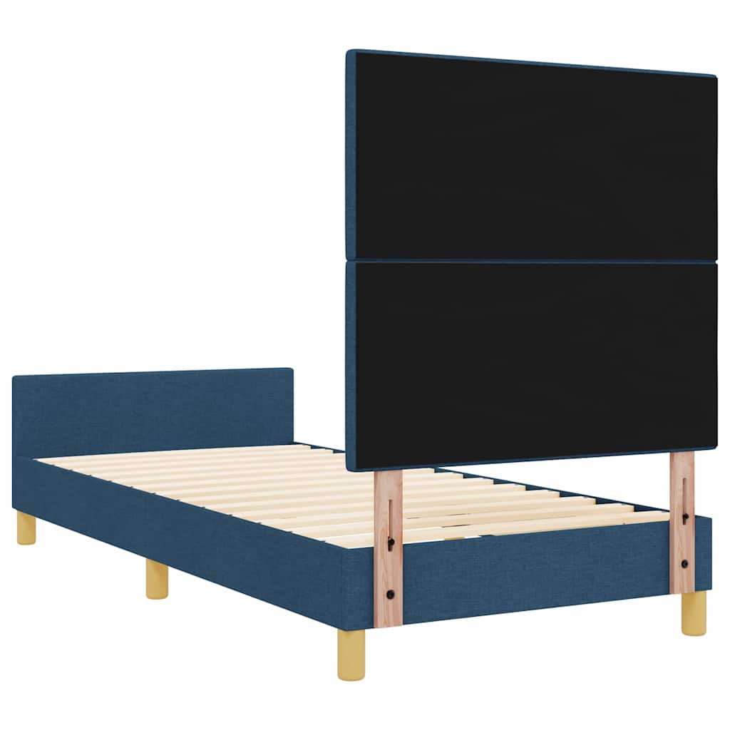 Krevetna konstrukcija s uzglavljem Plava 80 x 200 cm tkanina