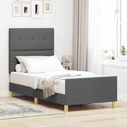 Krevetna konstrukcija Tamno siva 100 x 200 cm tkanina