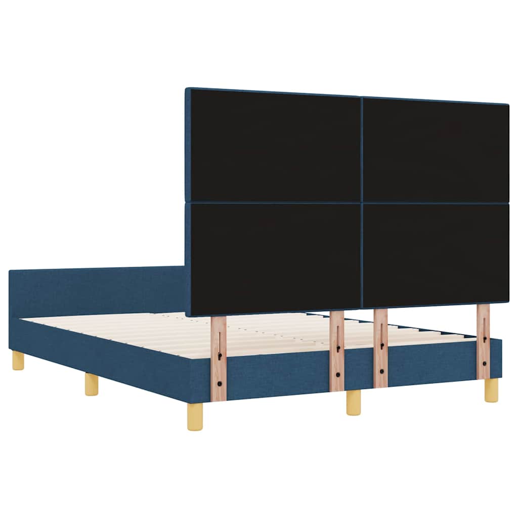 Krevetna konstrukcija s uzglavljem Plava 140 x 200 cm tkanina