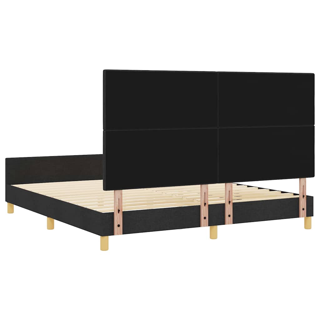 Krevetna konstrukcija s uzglavljem Crna 180 x 200 cm tkanina