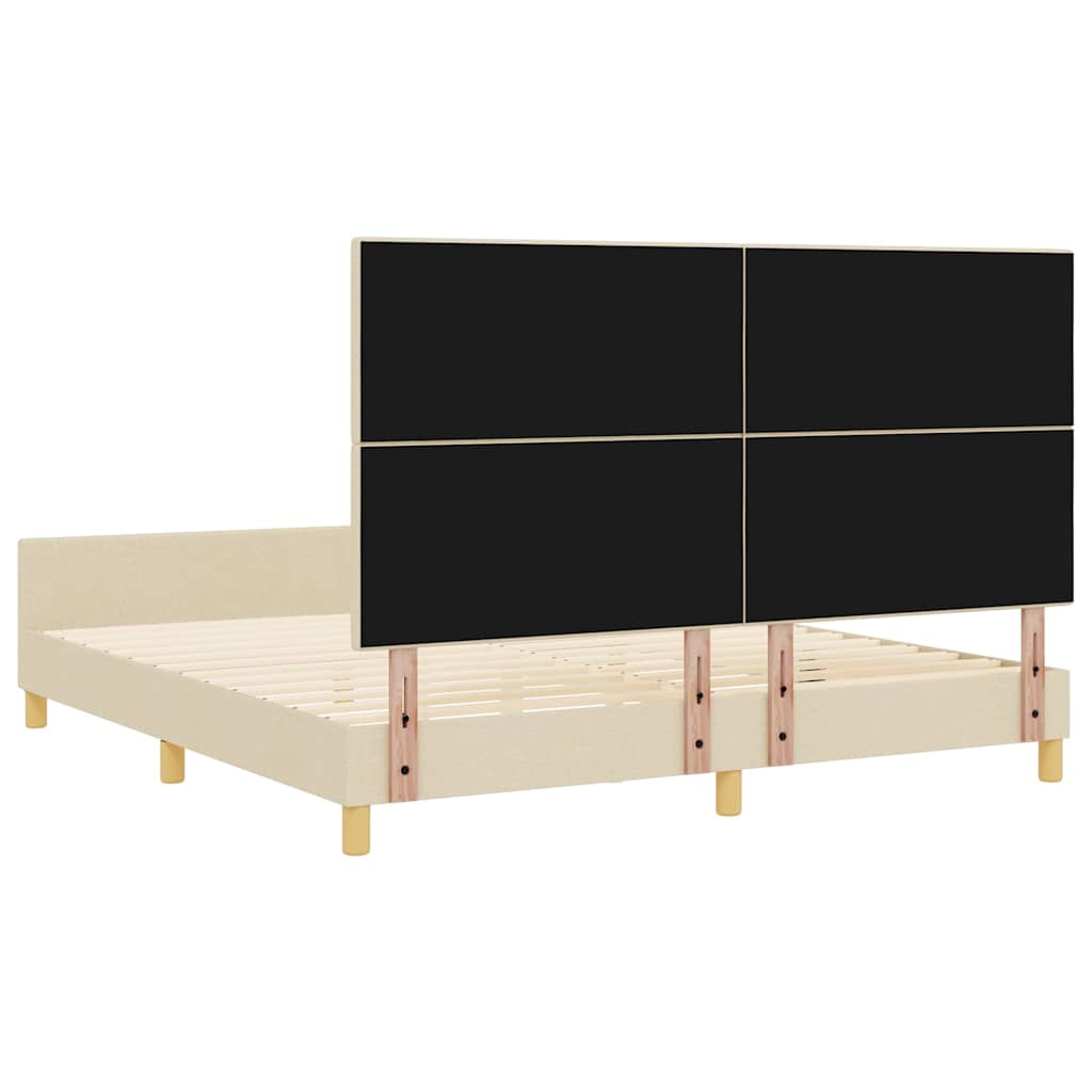 Krevetna konstrukcija s uzglavljem Krema 180 x 200 cm tkanina