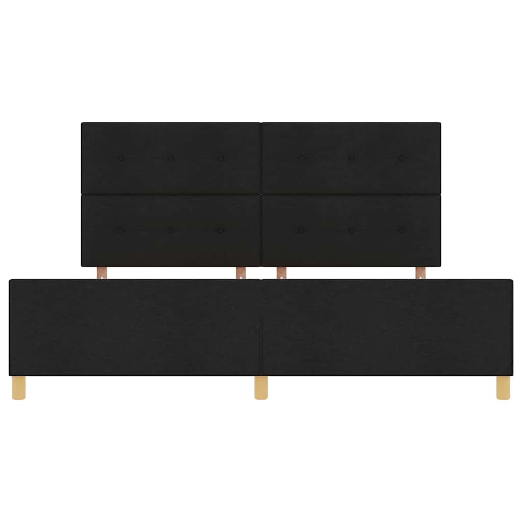 Krevetna konstrukcija s uzglavljem Crna 200 x 200 cm tkanina