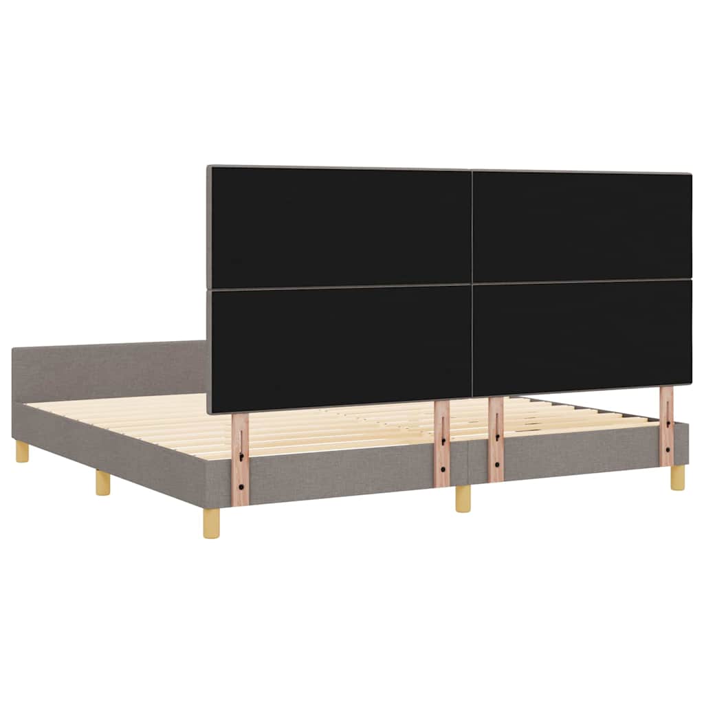 Krevetna konstrukcija Sivo-smeđa 200 x 200 cm tkanina