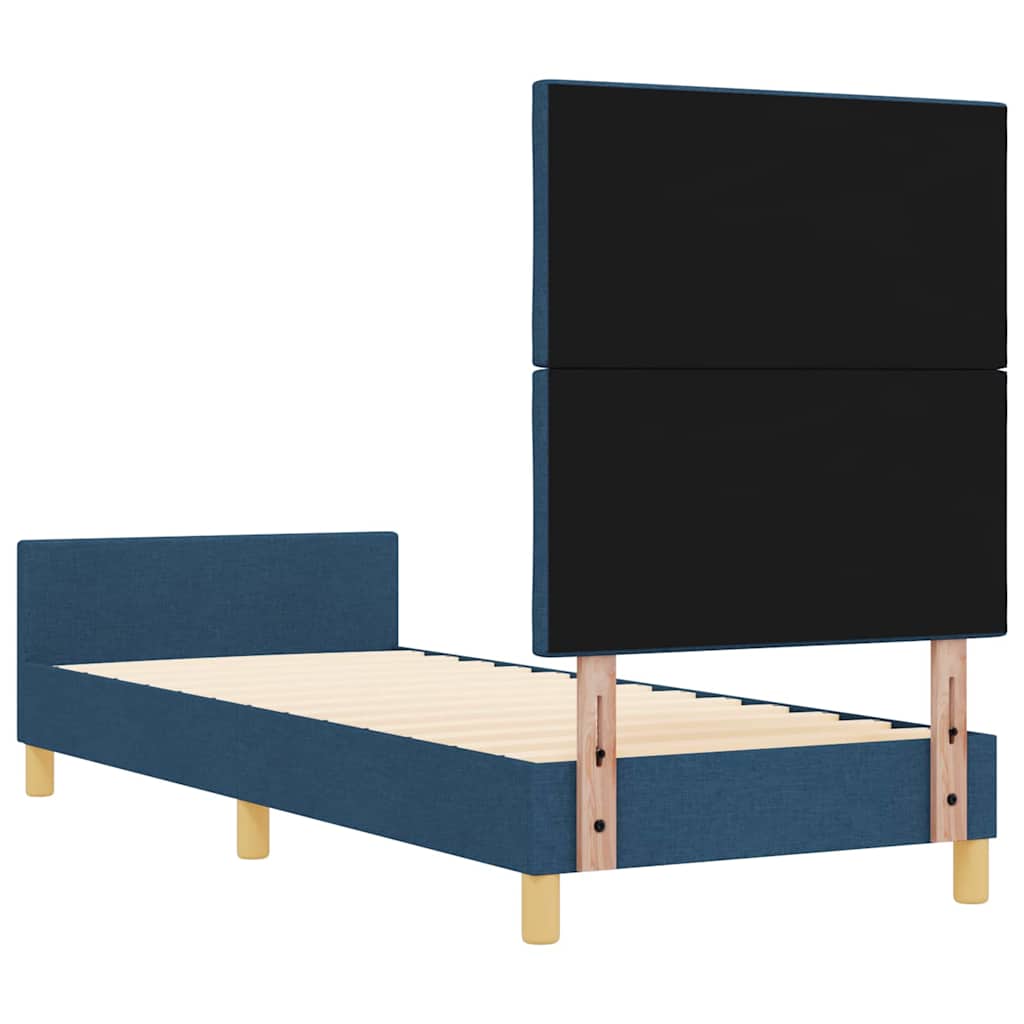 Krevetna konstrukcija s uzglavljem Plava 80 x 200 cm tkanina