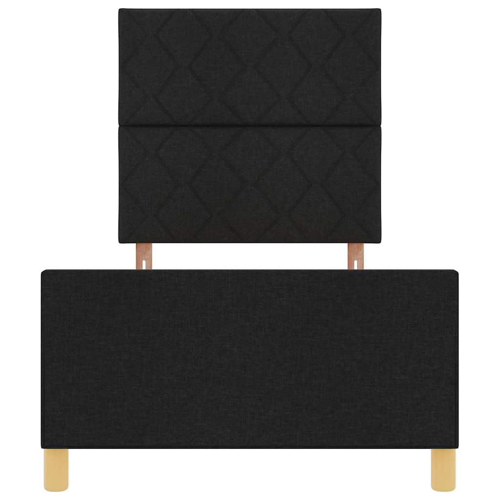 Krevetna konstrukcija s uzglavljem Crna 90 x 200 cm tkanina