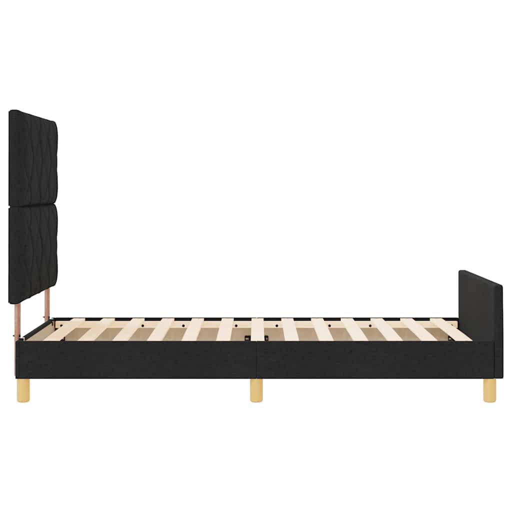 Krevetna konstrukcija s uzglavljem Crna 90 x 200 cm tkanina