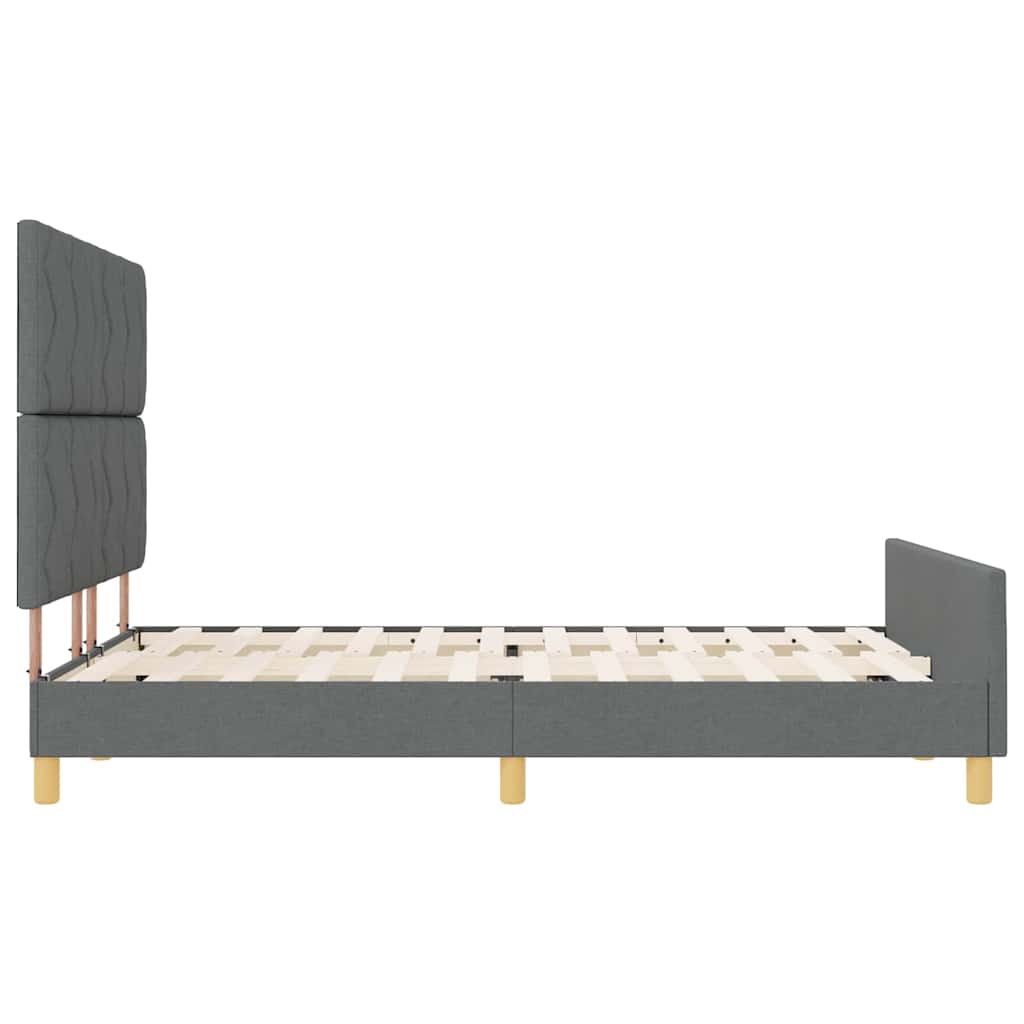 Krevetna konstrukcija Tamno siva 140 x 190 cm tkanina