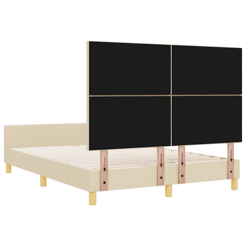 Krevetna konstrukcija s uzglavljem Krema 140 x 200 cm tkanina