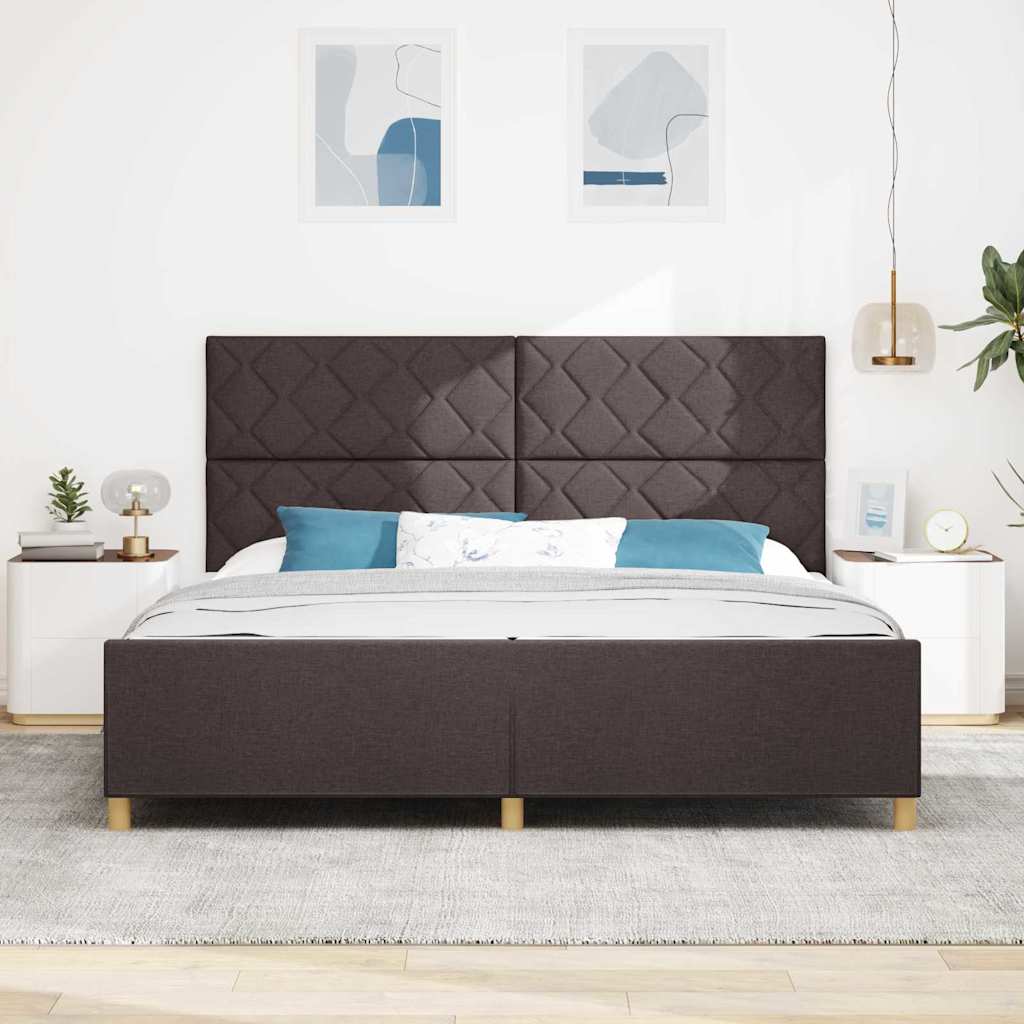 Krevetna konstrukcija Tamno smeđa 200 x 200 cm tkanina