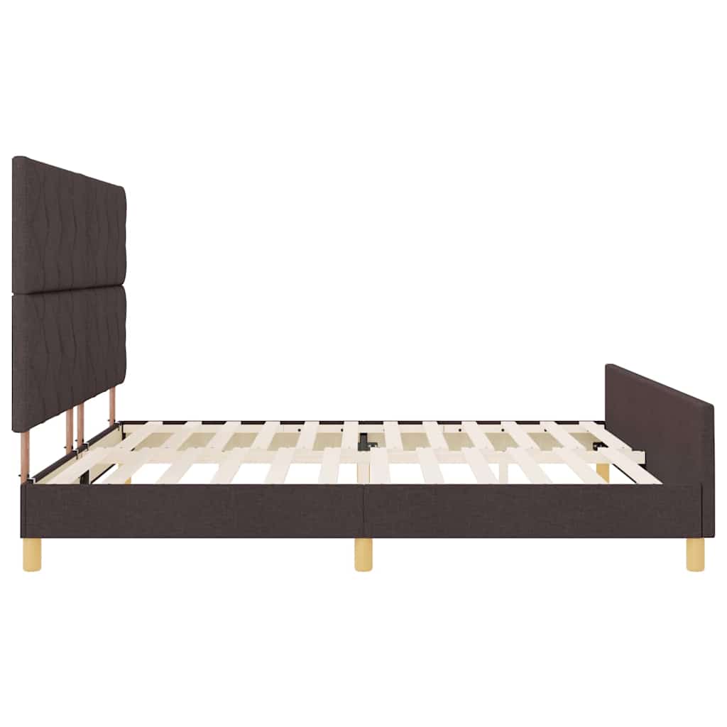 Krevetna konstrukcija Tamno smeđa 200 x 200 cm tkanina