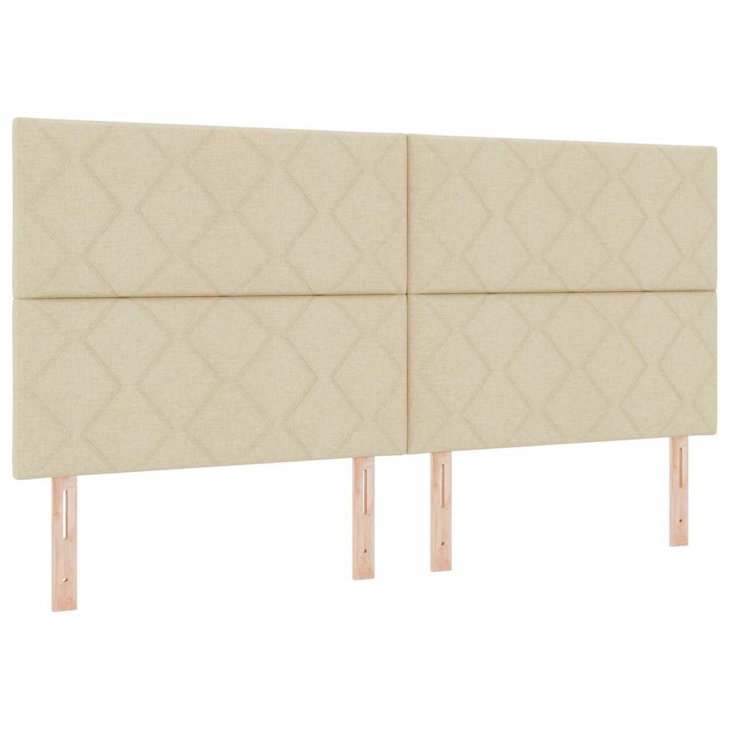 Krevetna konstrukcija s uzglavljem Krema 200 x 200 cm tkanina
