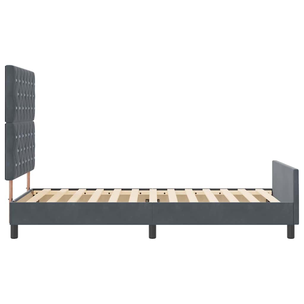 Krevet s opruga kutije Tamno siva 100 x 200 cm Baršun