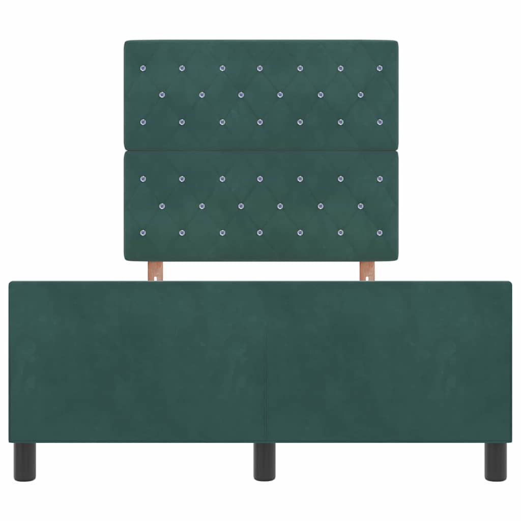 Krevet s opruga kutije Tamnozelena 120 x 200 cm Baršun
