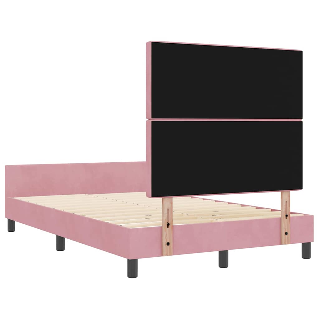 Krevet s opruga kutije Ružičasta 120 x 200 cm Baršun