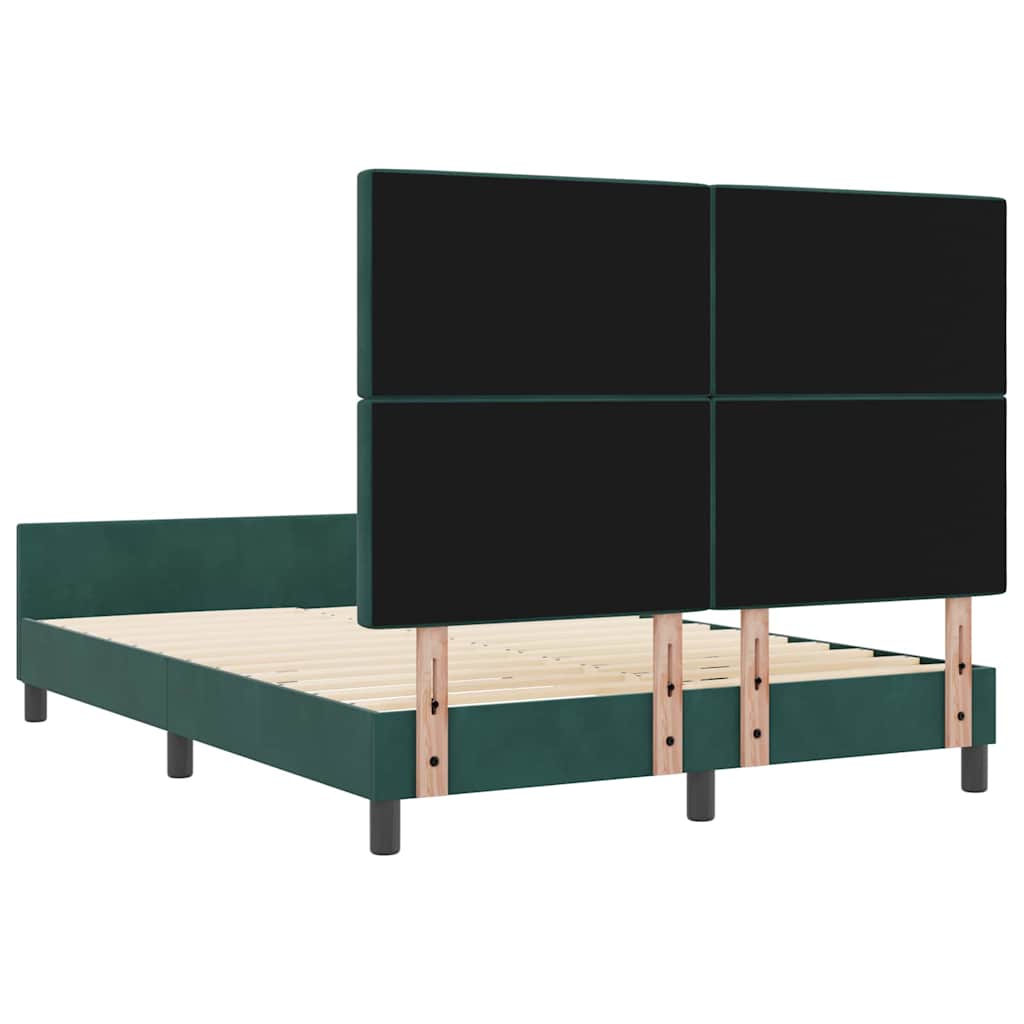 Krevet s opruga kutije Tamnozelena 140 x 200 cm Baršun