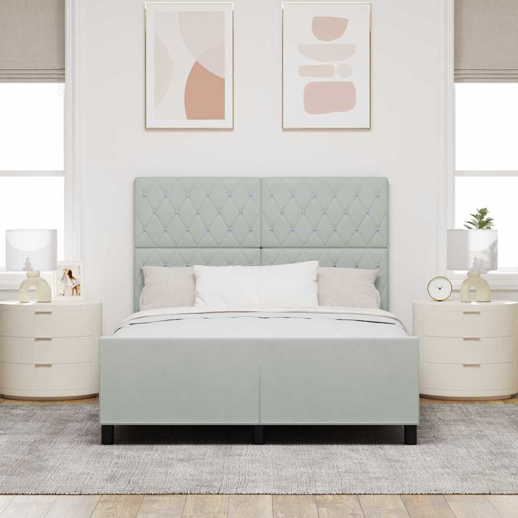 Krevet s opruga kutije Svjetlosiva 160 x 200 cm Baršun