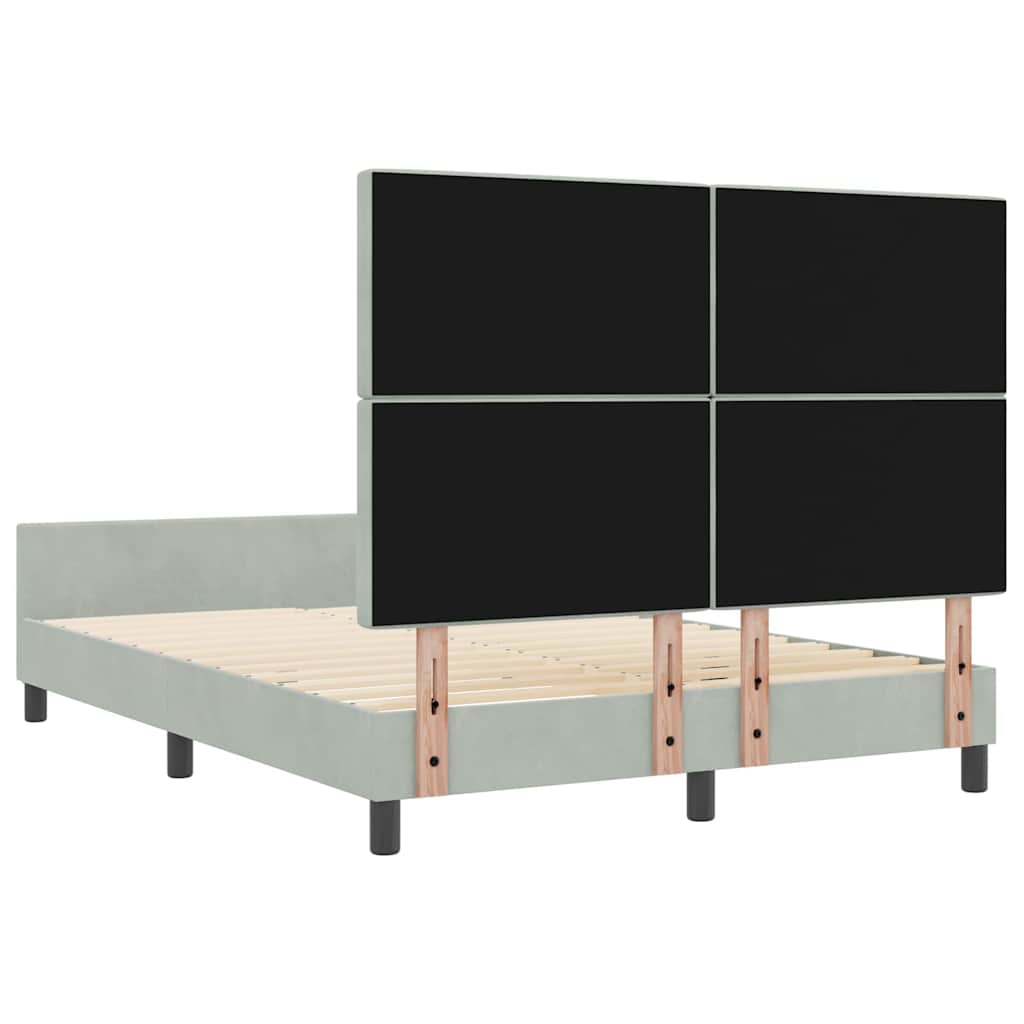 Krevet s opruga kutije Svjetlosiva 160 x 200 cm Baršun