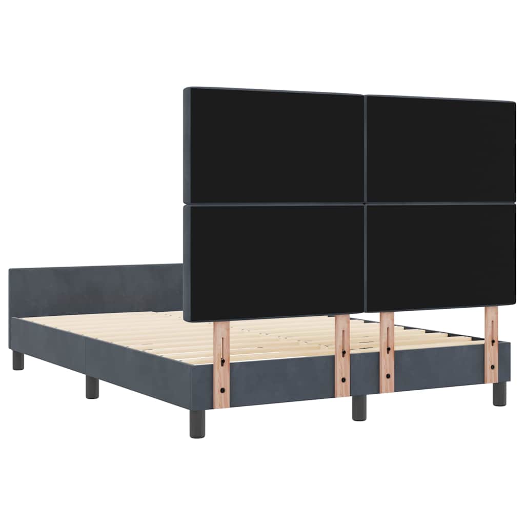 Krevet s opruga kutije Tamno siva 160 x 200 cm Baršun