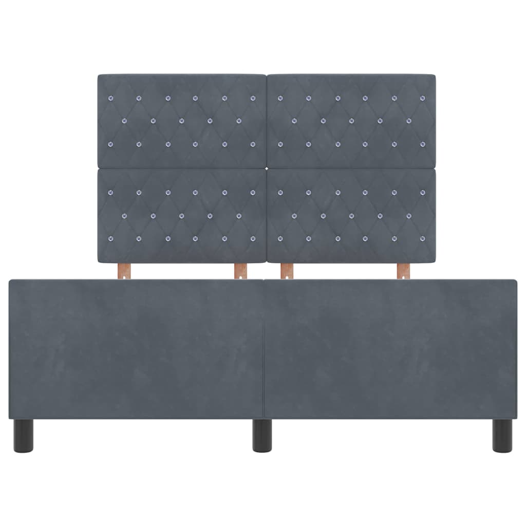 Krevet s opruga kutije Tamno siva 160 x 200 cm Baršun