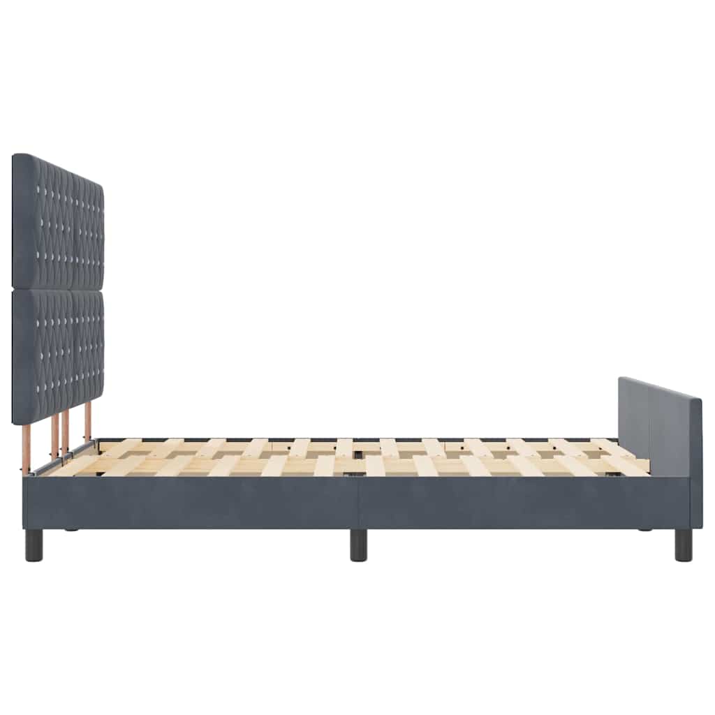 Krevet s opruga kutije Tamno siva 160 x 200 cm Baršun