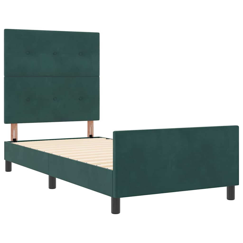 Krevet s opruga kutije Tamnozelena 80 x 200 cm Baršun