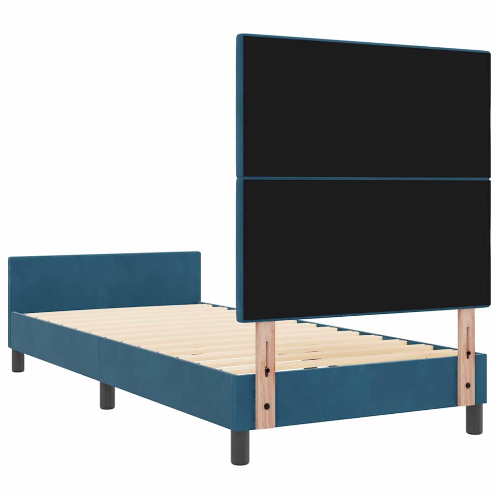 Krevet s opruga kutije Tamno plava 90 x 190 cm Baršun