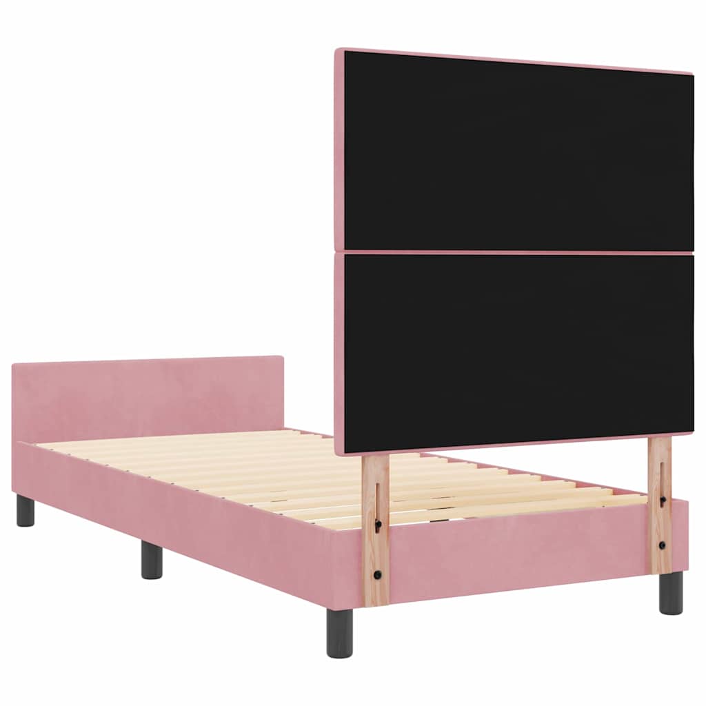 Krevet s opruga kutije Ružičasta 90 x 190 cm Baršun