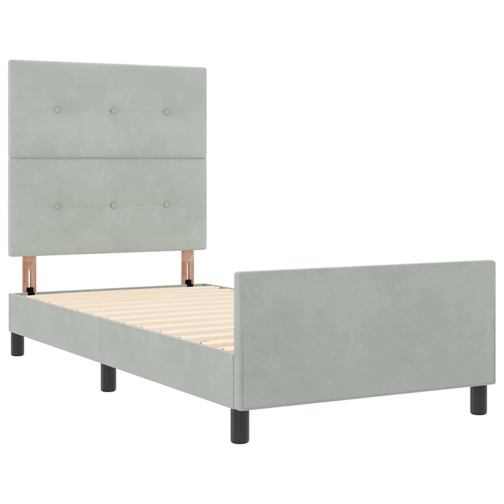 Krevet s opruga kutije Svjetlosiva 90 x 200 cm Baršun