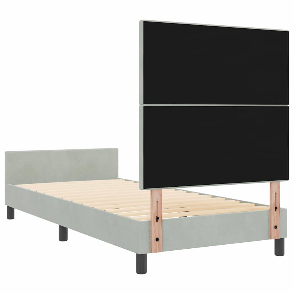 Krevet s opruga kutije Svjetlosiva 90 x 200 cm Baršun